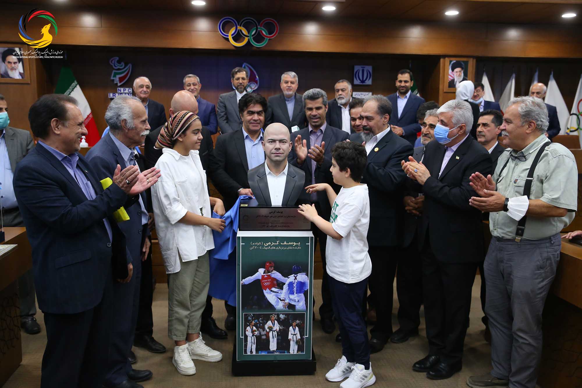 مراسم رونمایی از سردیس قهرمانان المپیک (علیرضا دبیر، یوسف کرمی، مراد محمدی، حمید سوریان و بهداد سلیمی)