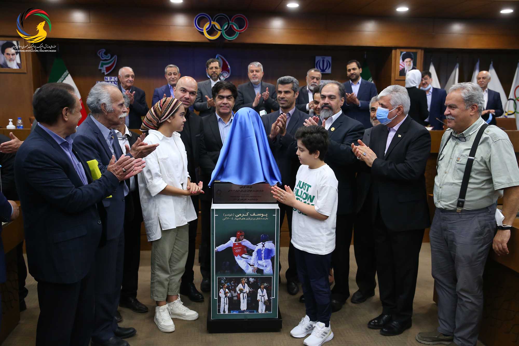 مراسم رونمایی از سردیس قهرمانان المپیک (علیرضا دبیر، یوسف کرمی، مراد محمدی، حمید سوریان و بهداد سلیمی)